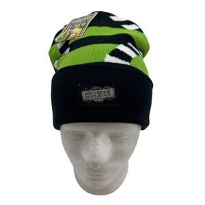 Beetlejuice Beanie Mens One Size Black Green Acrylic Sally Hansen Sandworm